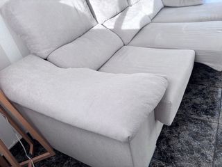 Sofá chaise longue 3 plazas tela