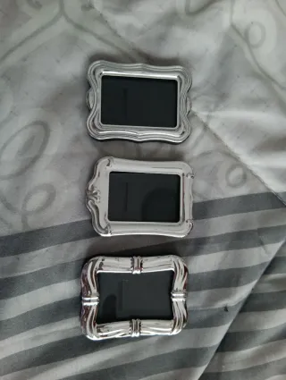3 Portafotos Carnet Plata