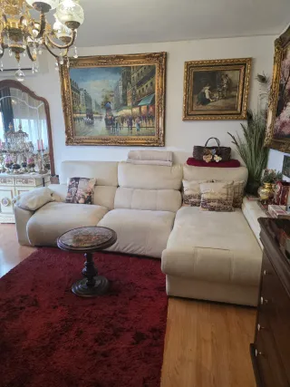 Sofá chaise longue beige
