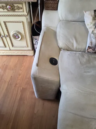 Sofá chaise longue beige