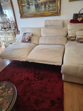 Sofá chaise longue beige