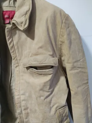 Cazadora de cuero Zara Talla L