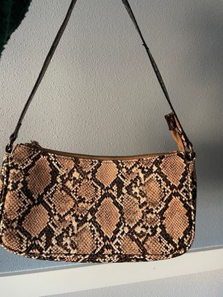 Bolso animal print beige y marrón