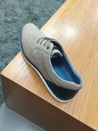 Zapatillas casuales beige y azul hombre