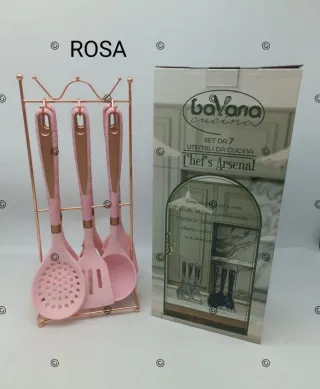 Set 7 Utensili Cucina Bavaria Cucina Nero Oro