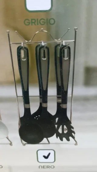 Set 7 Utensili Cucina Bavaria Cucina Nero Oro