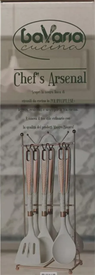 Set 7 Utensili Cucina Bavaria Cucina Nero Oro