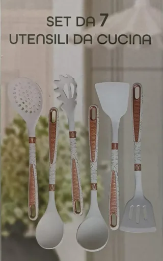 Set 7 Utensili Cucina Bavaria Cucina Nero Oro
