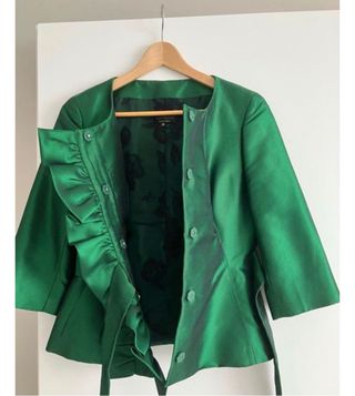 Conjunto falda y blusa verde