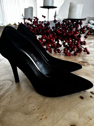 Zapatos de salón Gloria Ortiz ante negro talla 35