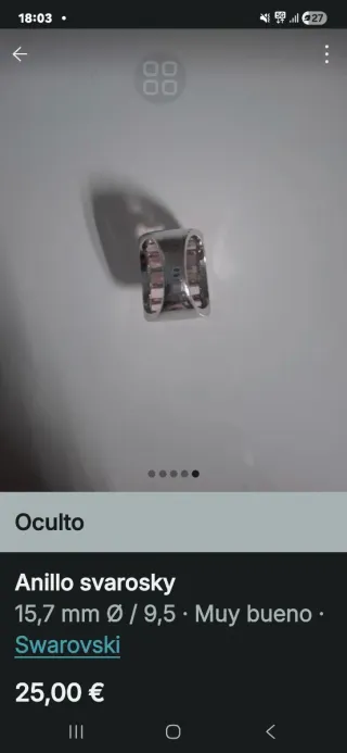 Anillo Swarovski Rosa talla m