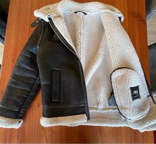 Cazadora Zara Piel Borreguito Marrón