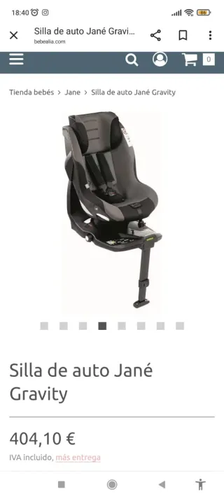 Silla Coche Jane Gravity Isofix