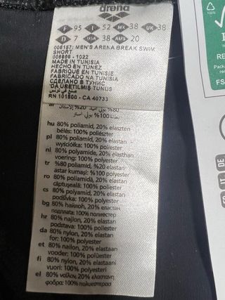 Arena Bañador Hombre Talla 95F