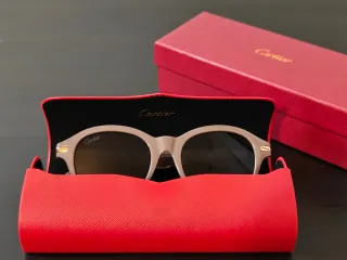 Óculos Cartier Bege e Dourado