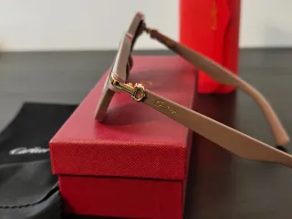 Óculos Cartier Bege e Dourado