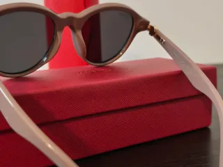 Óculos Cartier Bege e Dourado