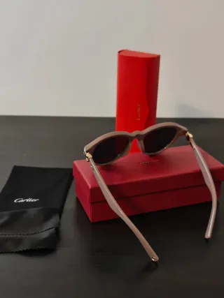 Óculos Cartier Bege e Dourado