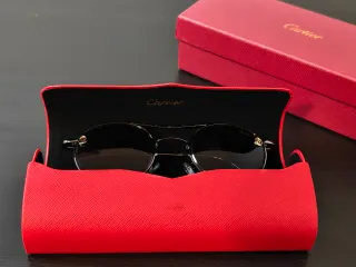 Óculos Cartier Dourado e Azul