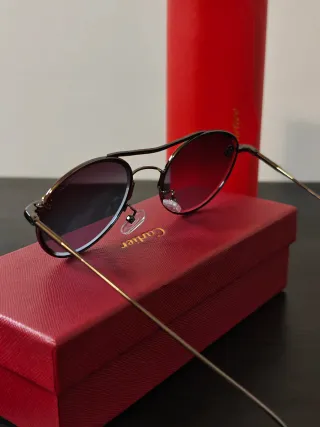 Óculos Cartier Dourado e Azul