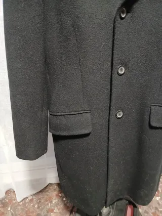 Abrigo Boston Cachemira Negro Vintage Talla L