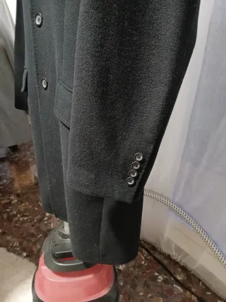 Abrigo Boston Cachemira Negro Vintage Talla L