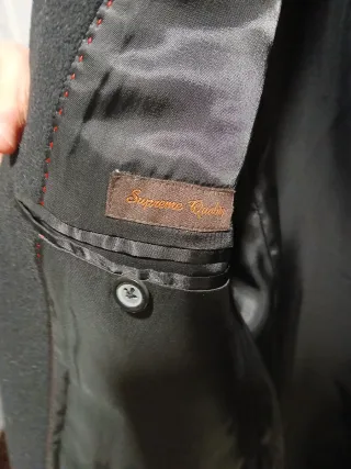 Abrigo Boston Cachemira Negro Vintage Talla L