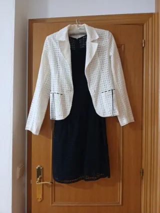 Vestido negro Lanidor talla 36 con chaqueta a jueg