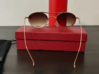 Óculos Cartier Dourado e Castanho