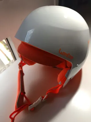 Casco esquí niño Decathlon naranja/blanco