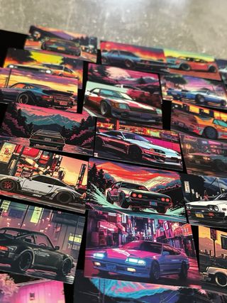 50 Pegatinas de Coches Estilo Retro