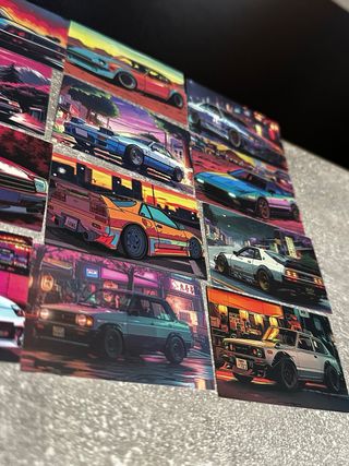 50 Pegatinas de Coches Estilo Retro