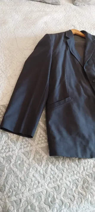 Americana hombre T 46 azul marino grisacea