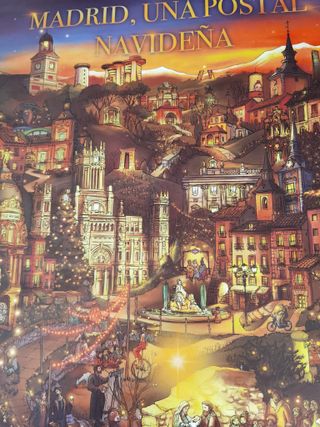 Cartel Madrid Postal Navideña Original