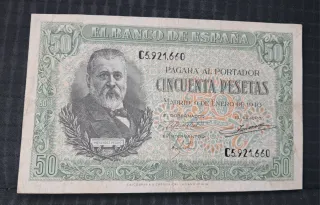 Billete 50 pesetas 1940 El Banco de España