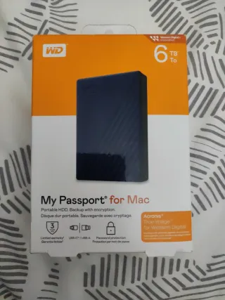 WD My Passport for Mac 6TB Disco Duro Externo