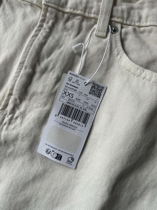 Falda midi vaquera blanca Mango Talla XXS