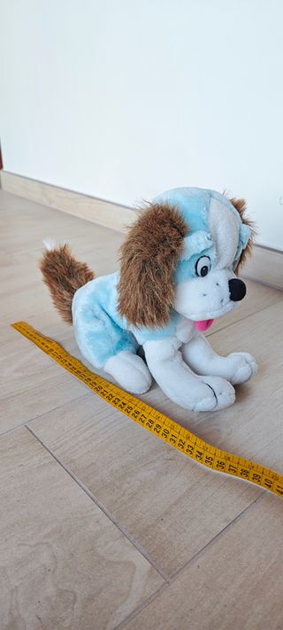 Cane peluche azzurro e bianco
