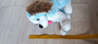 Cane peluche azzurro e bianco