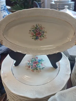Vajilla Limoges Porcelana Flores