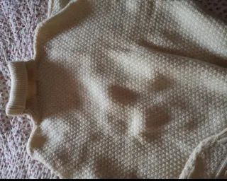 Jersey Inglés Lana pura Beige Cuello Alto