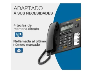 Teléfono Alcatel T56 Negro Cable Pantalla Digital