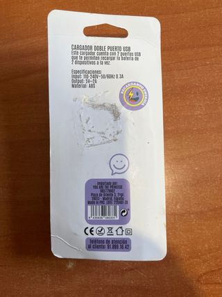 Cargador de movil  ZIBA Puerto USB