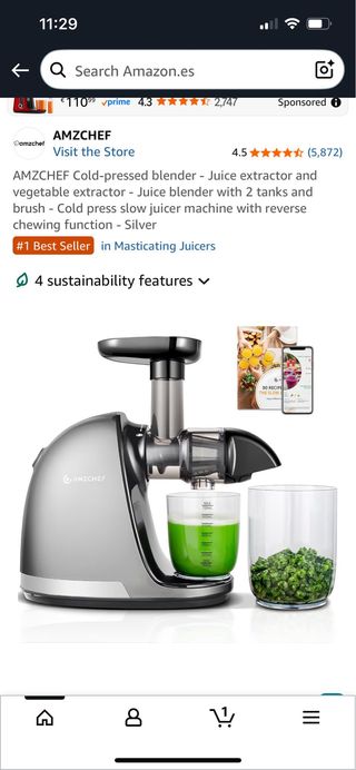 Juguera zumos AMZCHEF prensado en frío