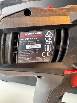 Taladro Percutor WURTH ABS 18 POWER COMBI.