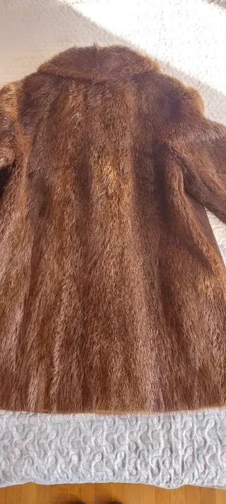 Abrigo Piel Mujer Talla 44 Marrón