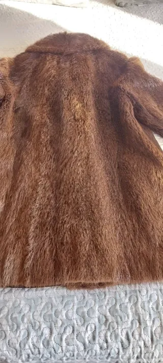 Abrigo Piel Mujer Talla 44 Marrón