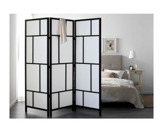 Biombo RISÖR madera blanco/negro 216x185