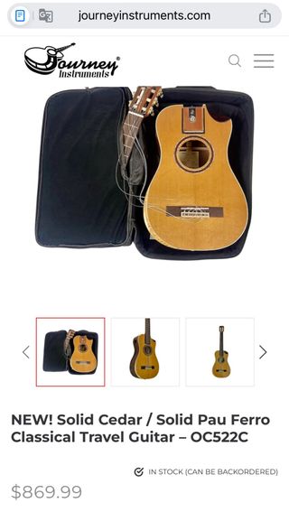 Guitarra Viaje Journey Instruments OC522C