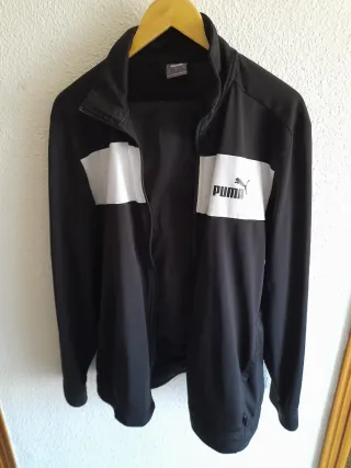 Chándal Puma Negro con Rayas Blancas